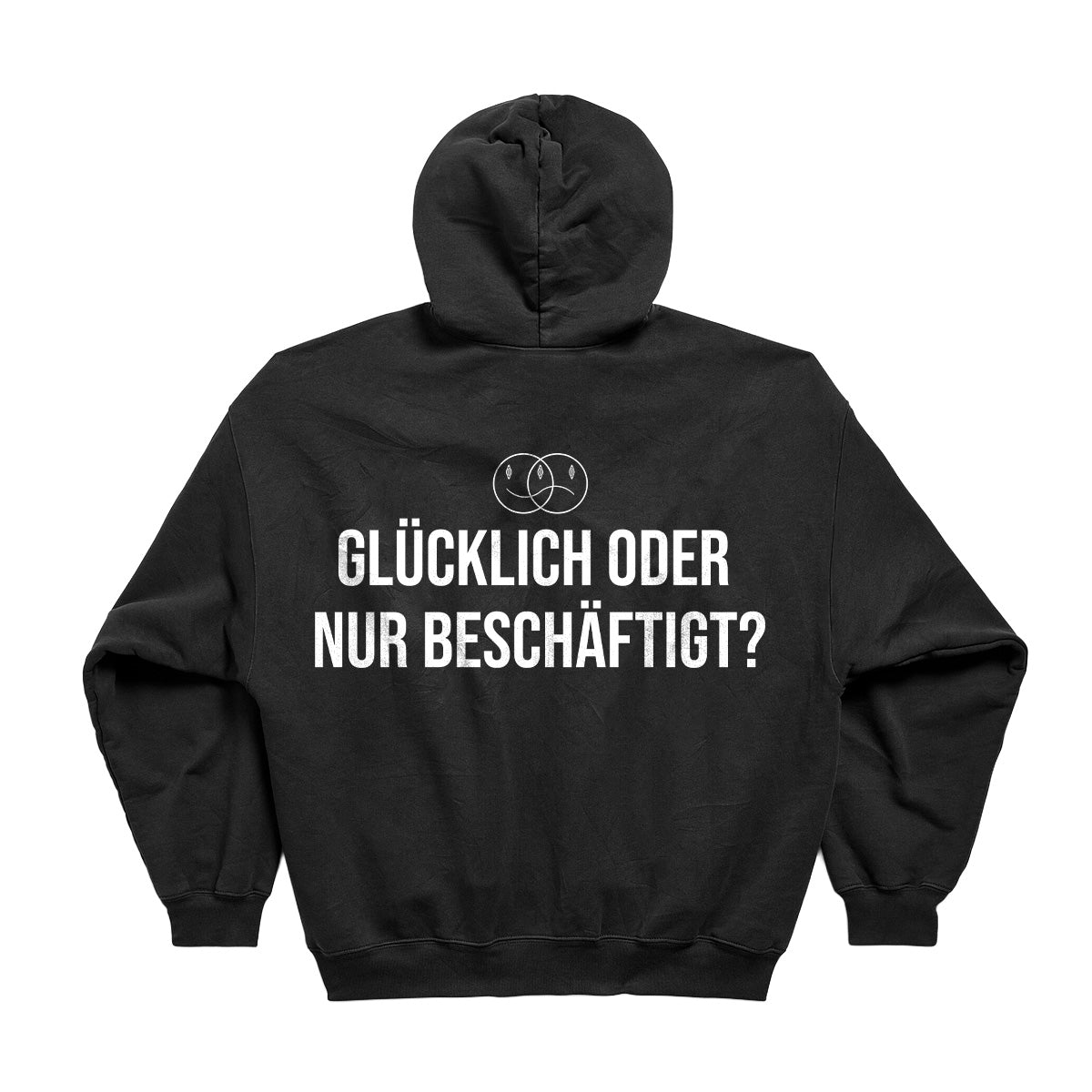 GLÜCKLICH ODER NUR BESCHÄFTIGT OVERSIZED CLASSIC HOODIE