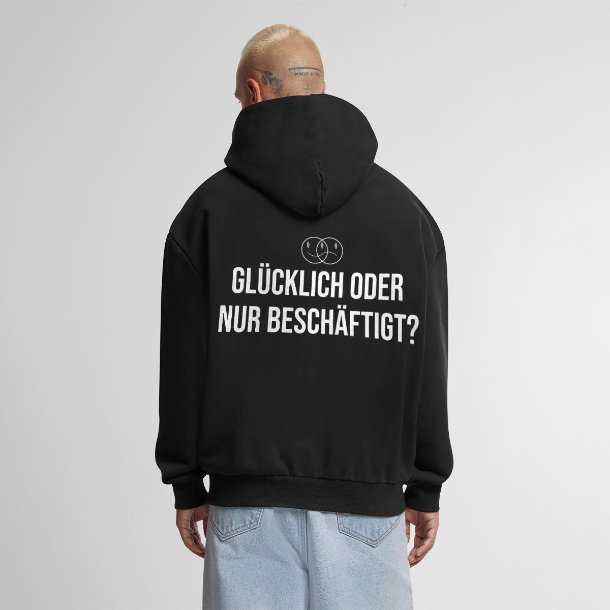 GLÜCKLICH ODER NUR BESCHÄFTIGT OVERSIZED CLASSIC HOODIE