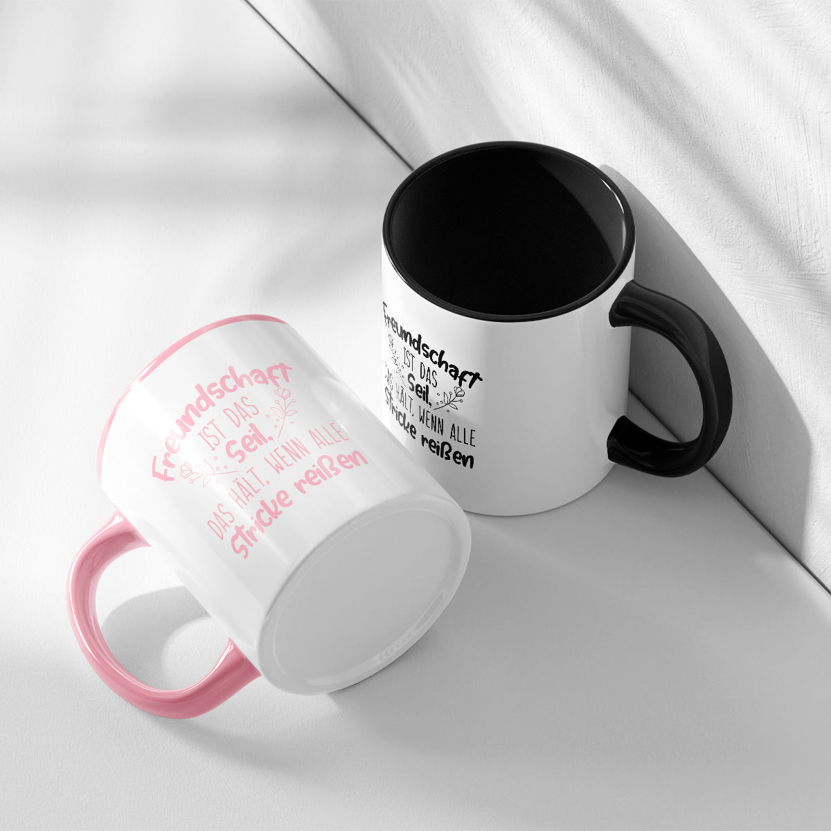 FREUNDSCHAFT IST DAS SEIL WENN ALLE STRICKE REISEN - TASSE