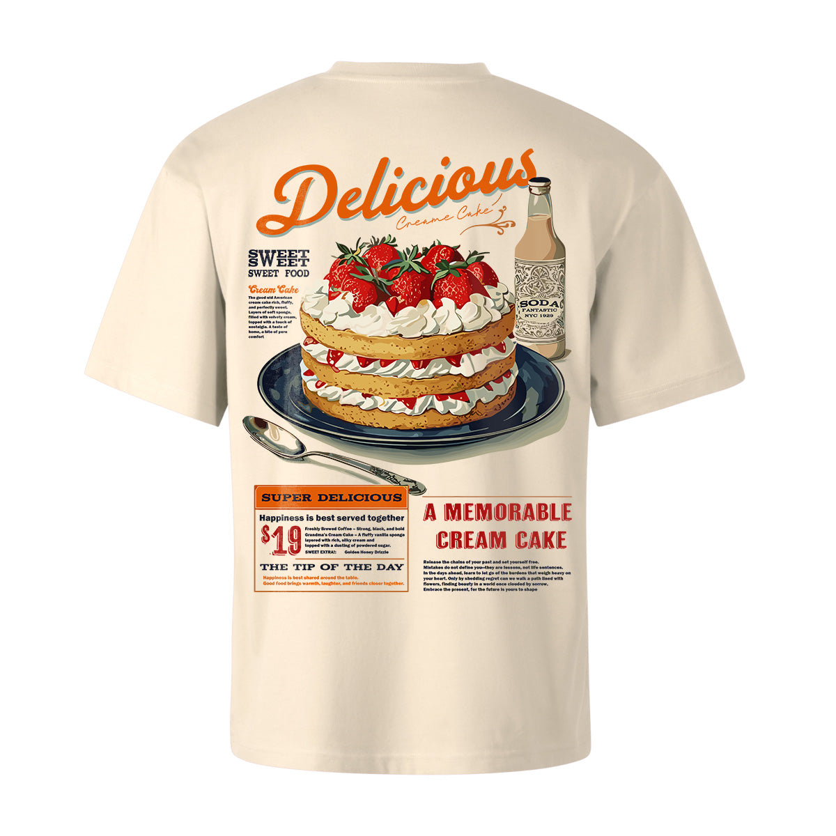 CREAM CAKE OVERSIZED VINTAGE TEE | PRINTWEAR