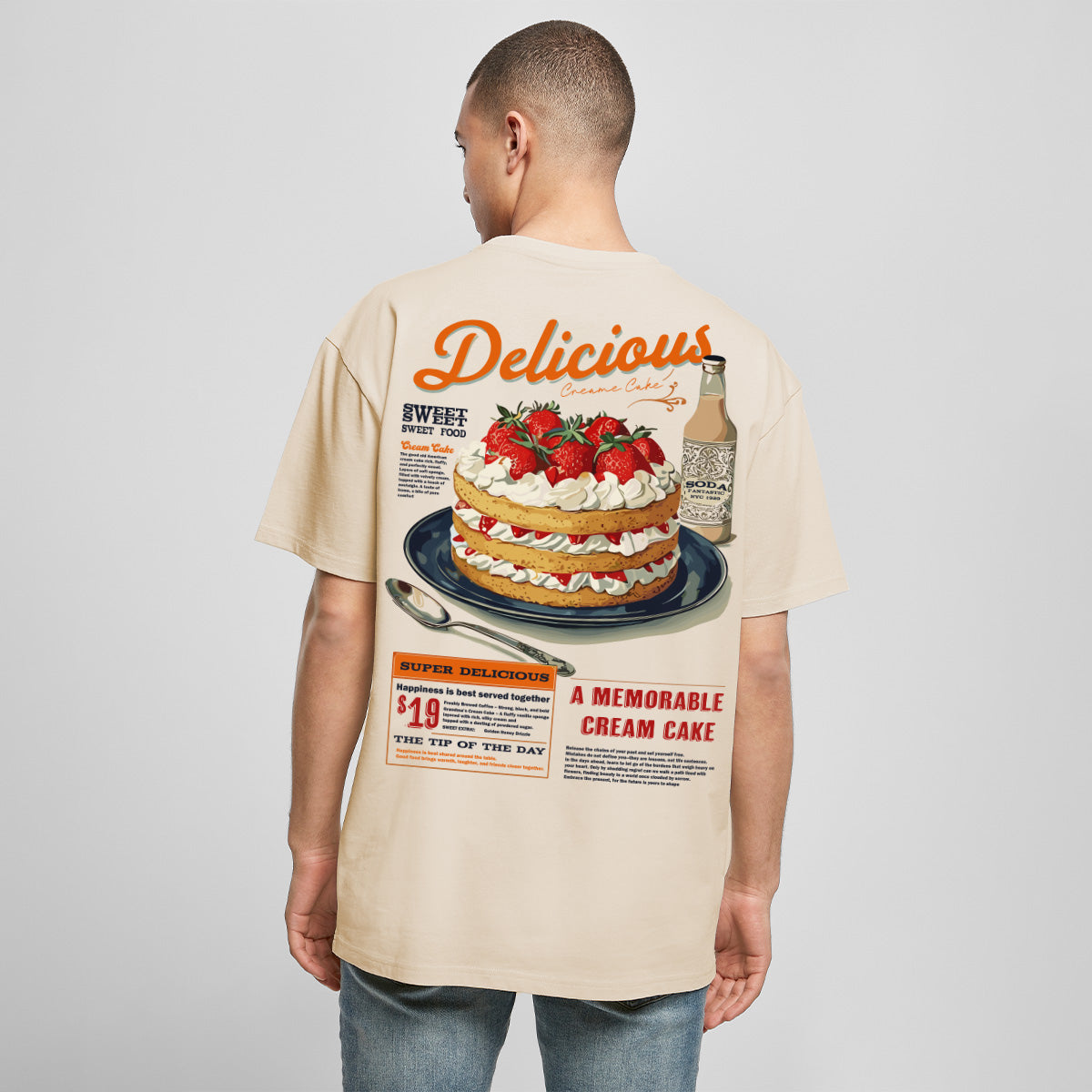 CREAM CAKE OVERSIZED VINTAGE TEE | PRINTWEAR