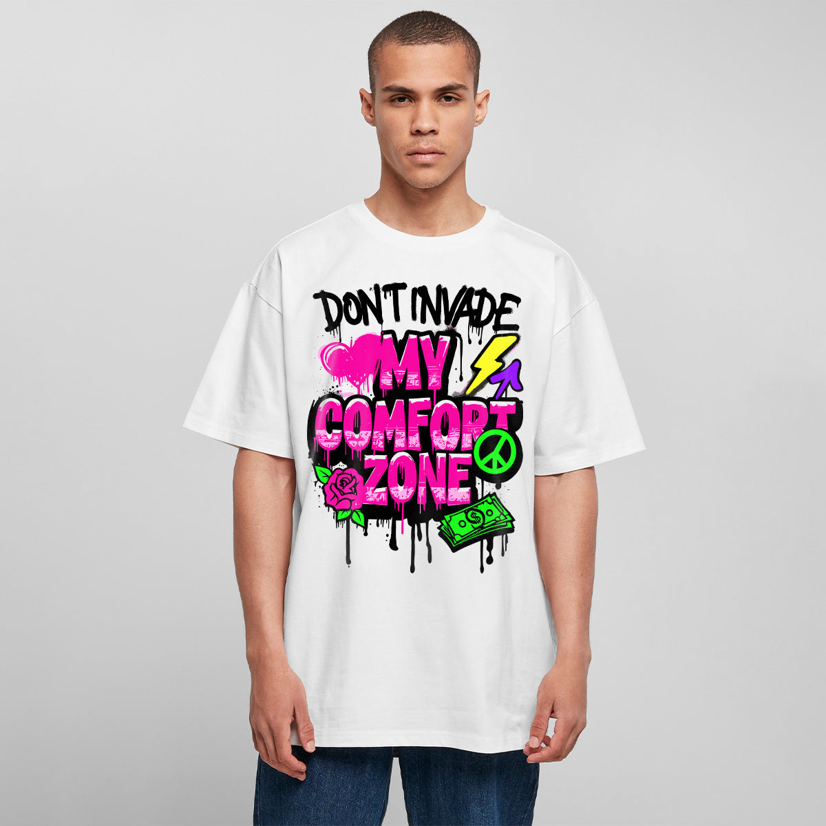 COMFORT ZONE OVERSIZED GRAFFITI TEE | STREETWEAR