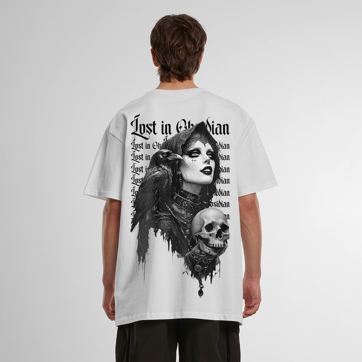 LOST IN OBSIDIAN OVERSIZED GOTHIC TEE | STREETWEAR