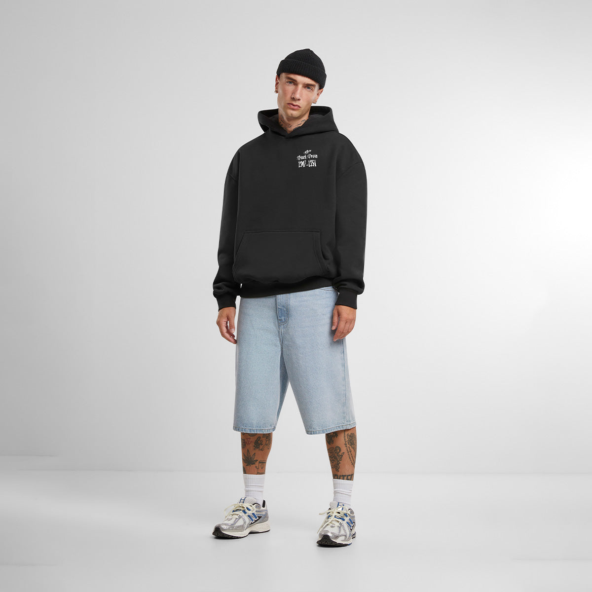 BLACK DEATH OVERSIZED GOTHIC HOODIE