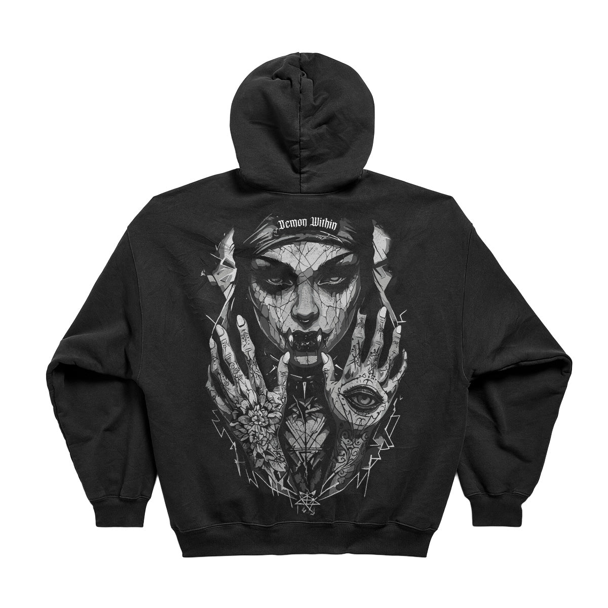 DEMONS WITHIN OVERSIZED GOTHIC HOODIE