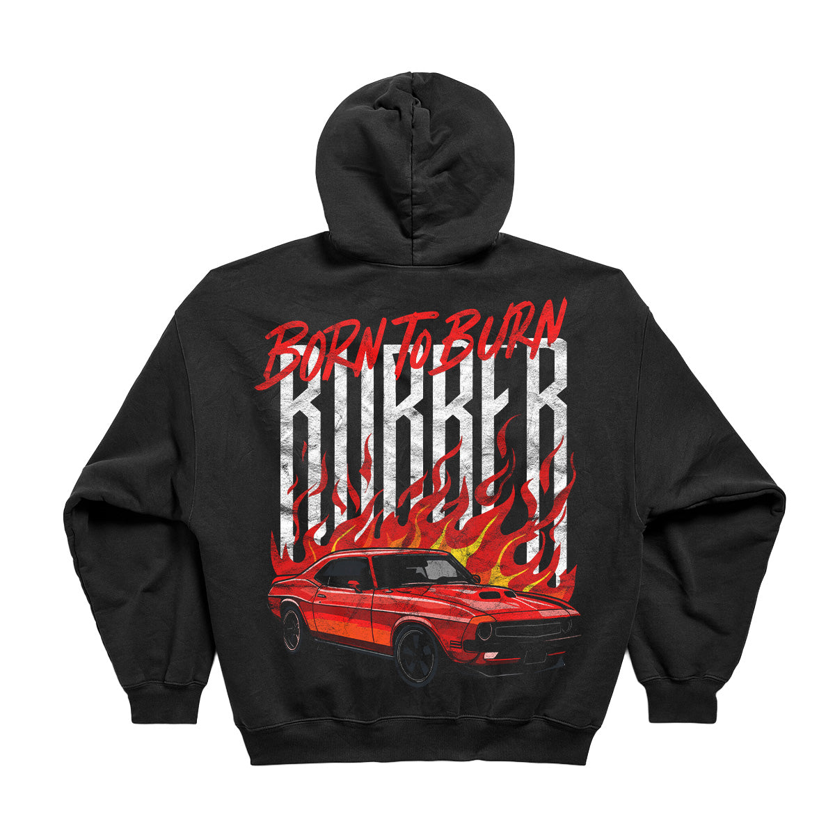 BORN TO BURN OVERSIZED VINTAGE HOODIE