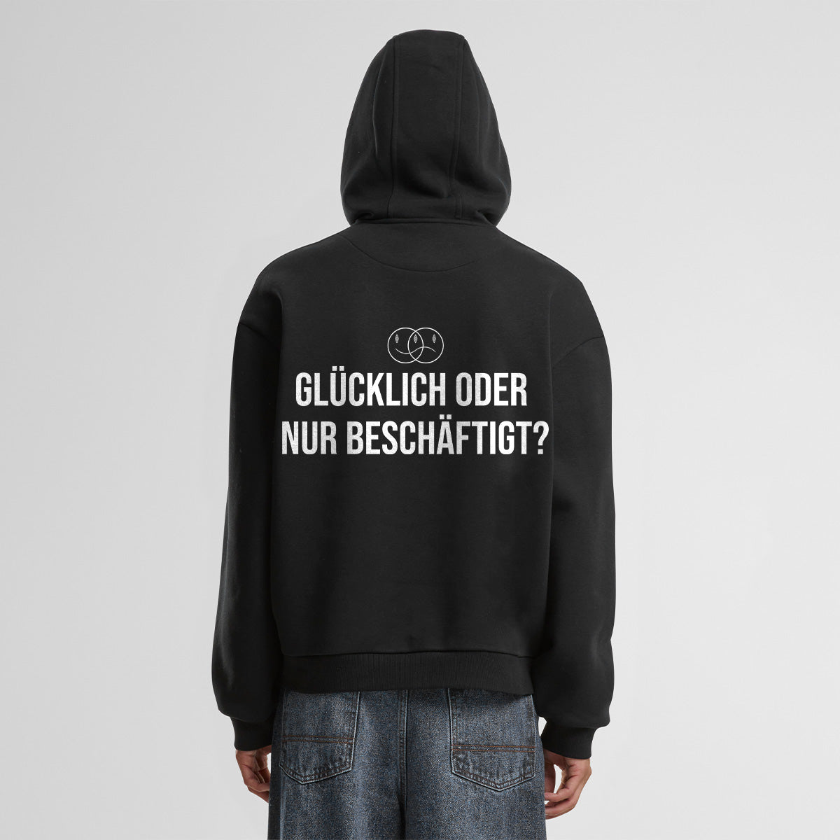 GLÜCKLICH ODER NUR BESCHÄFTIGT OVERSIZED CLASSIC HOODIE