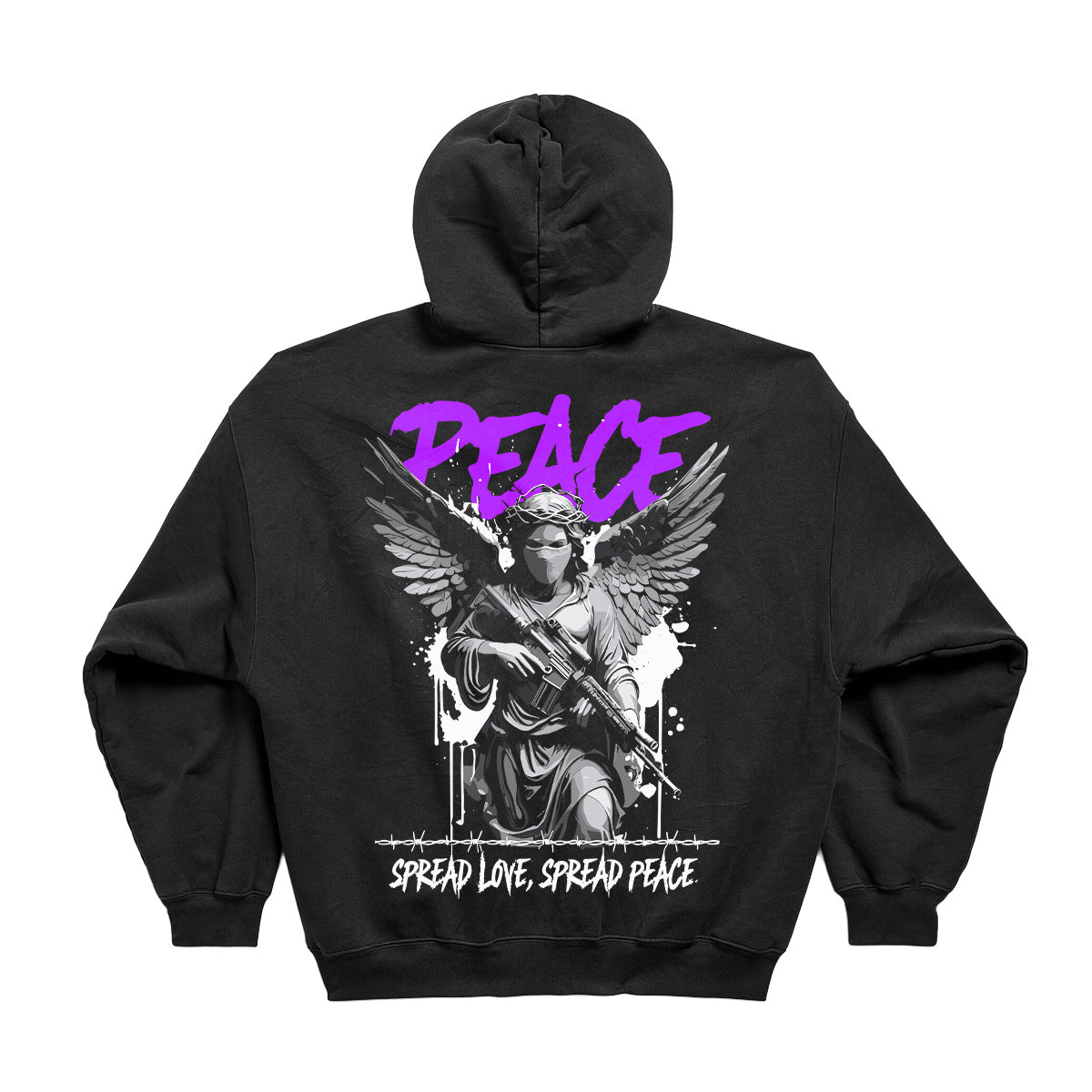 SPREAD LOVE SPREAD PEACE OVERSIZED URBAN HOODIE