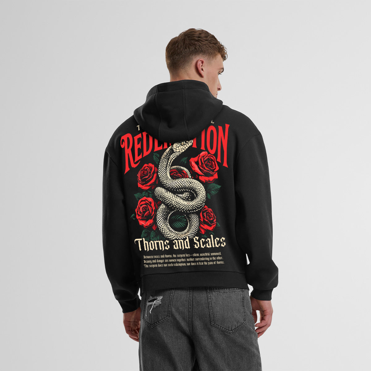 THORNS AND SCALES OVERSIZED URBAN HOODIE