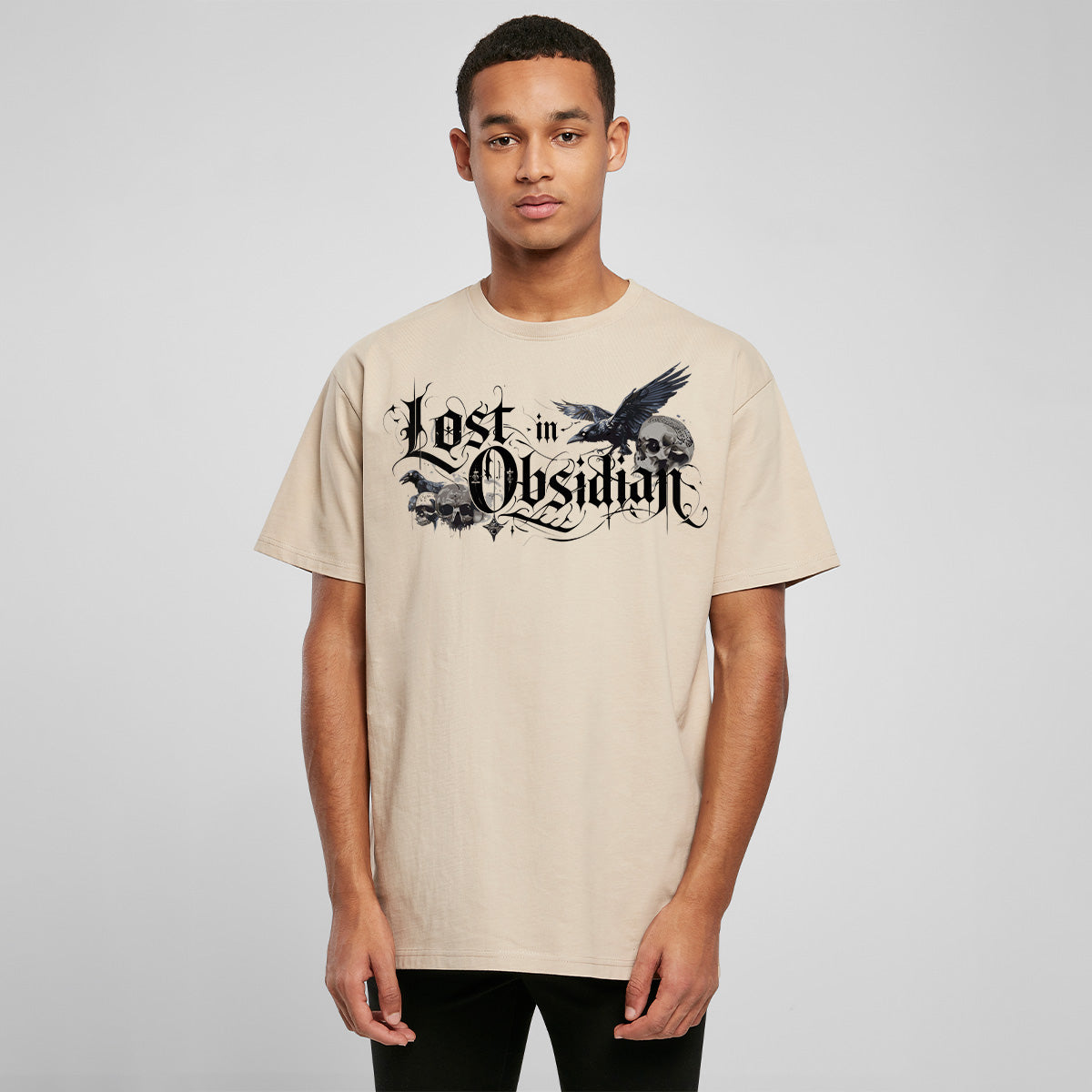 LOST IN OBSIDIAN OVERSIZED GOTHIC TEE | STREETWEAR