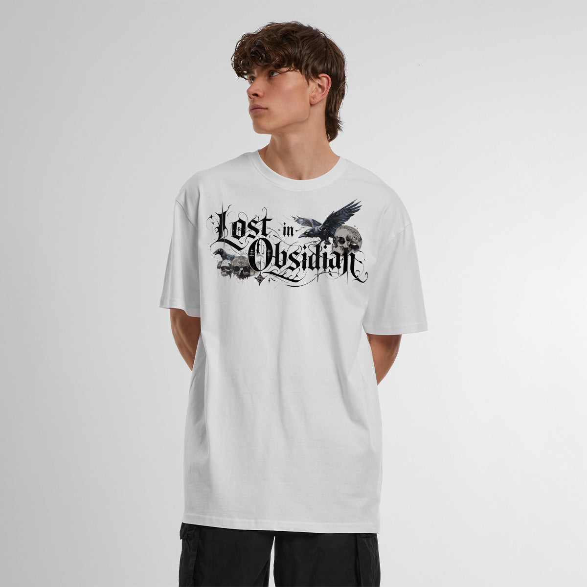 LOST IN OBSIDIAN OVERSIZED GOTHIC TEE | STREETWEAR
