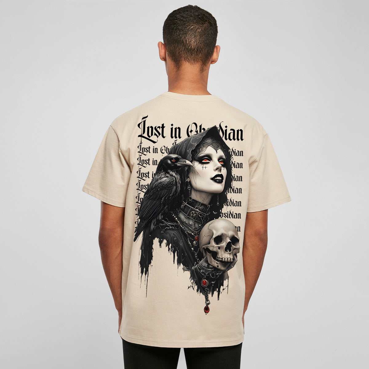 LOST IN OBSIDIAN OVERSIZED GOTHIC TEE | STREETWEAR